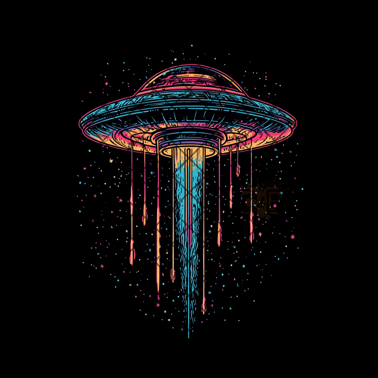 Lit up UFO PNG