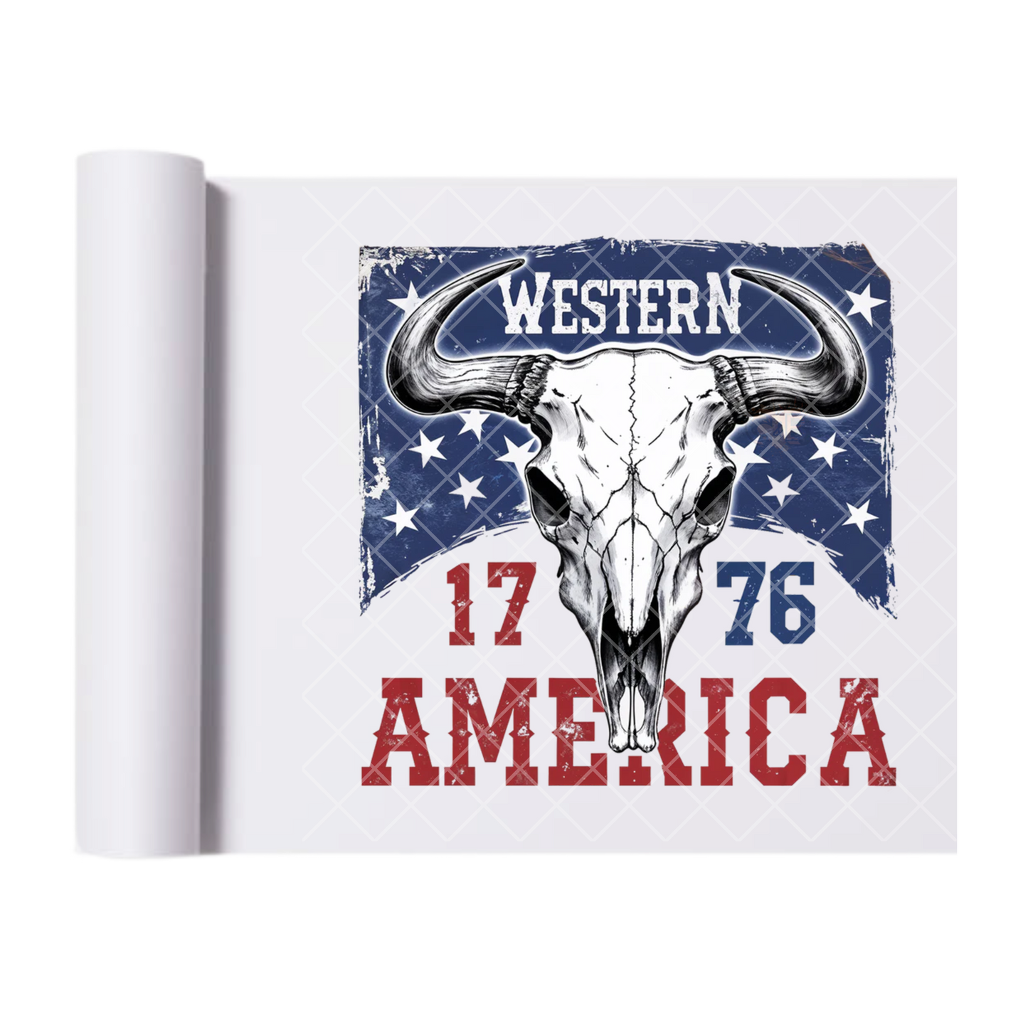 Western America 1776 - Direct Print Film Transfer for Trendy T-Shirts, Cotton, Polyester & Blends - High-Quality Print