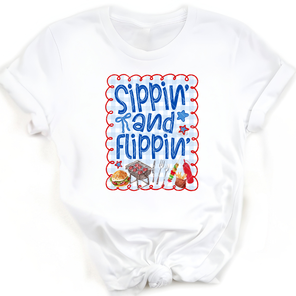 Sippin And Flippin - Premium Graphic Trendy T-Shirt for Casual Wear