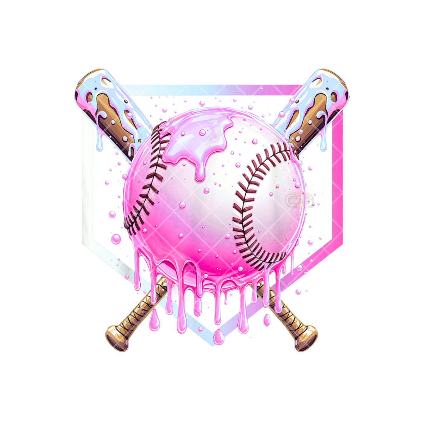 Hot Pink Drip Baseball Club PNG