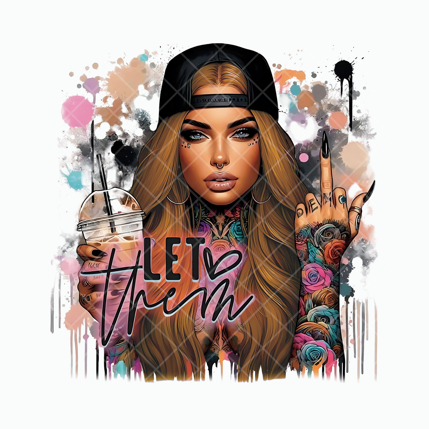 Let Them Babe Blonde Hair PNG File