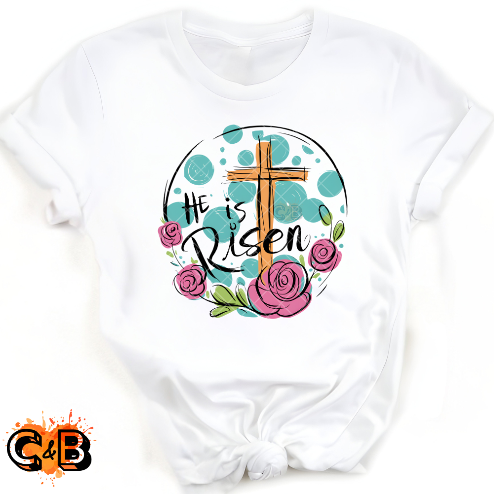 He Has Risen Blue Blobs PNG