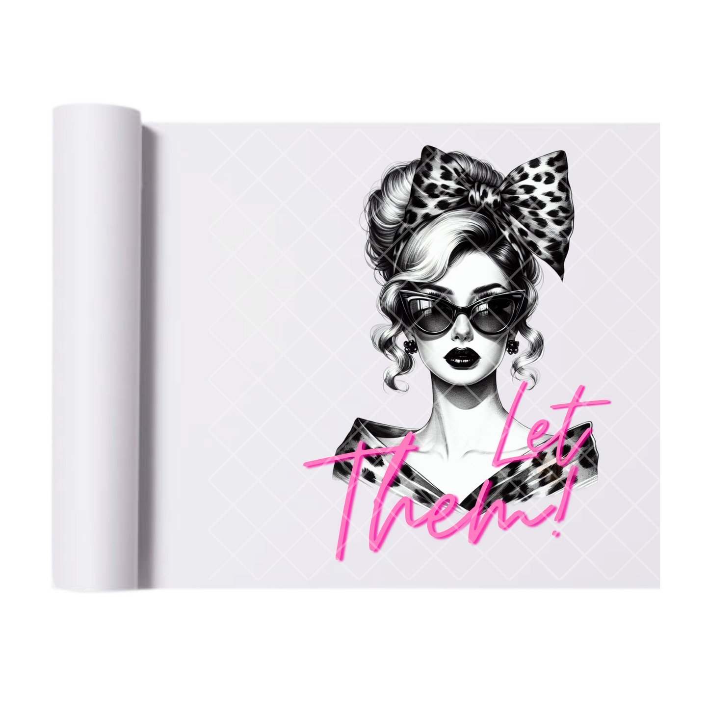 Let Them Glam Babe - Direct Print Film Transfer for Trendy T-Shirts, Cotton, Polyester & Blends - High-Quality Print
