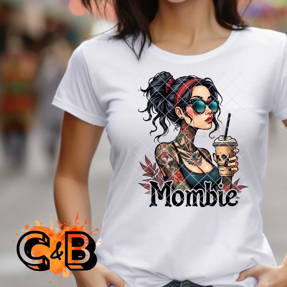 Mombie babe skull coffee png