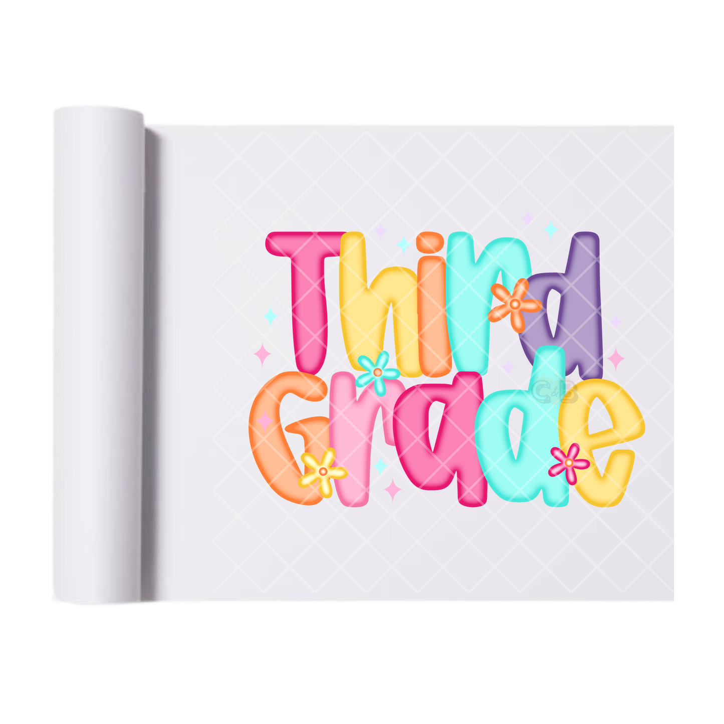 Third Grade Powerpuff - Direct Print Film Transfer for T-Shirts, Cotton, Polyester & Blends - High-Quality Print