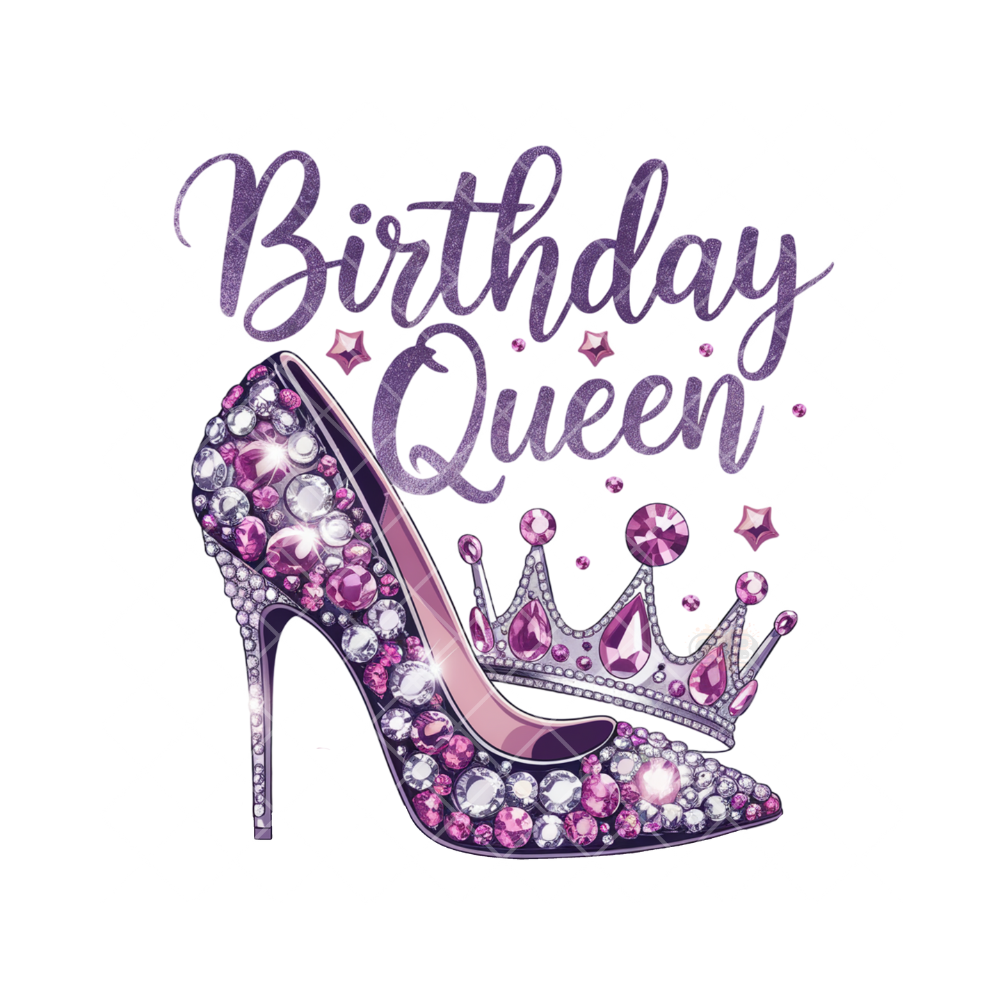 Birthday Queen Bedazzle Slipper PNG