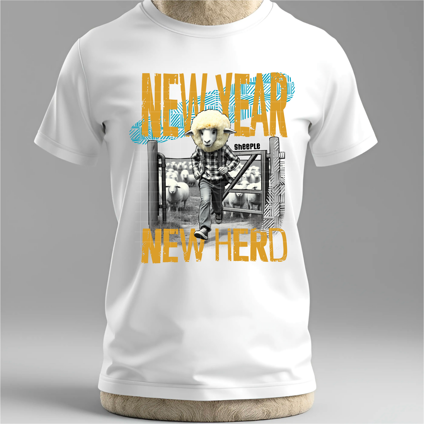 New Year New Herd Sheeple - Premium Graphic T-Shirt for Casual Wear