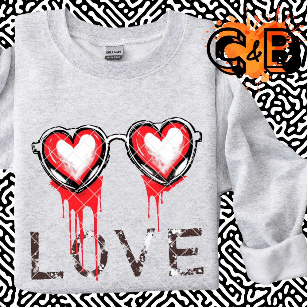 Love heart glasses PNG