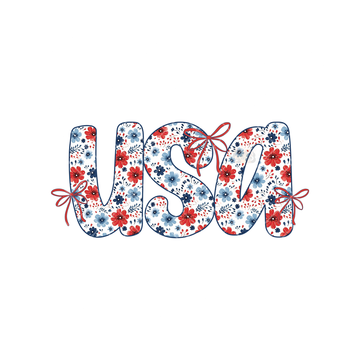 USA Little Red Blue Flowers PNG
