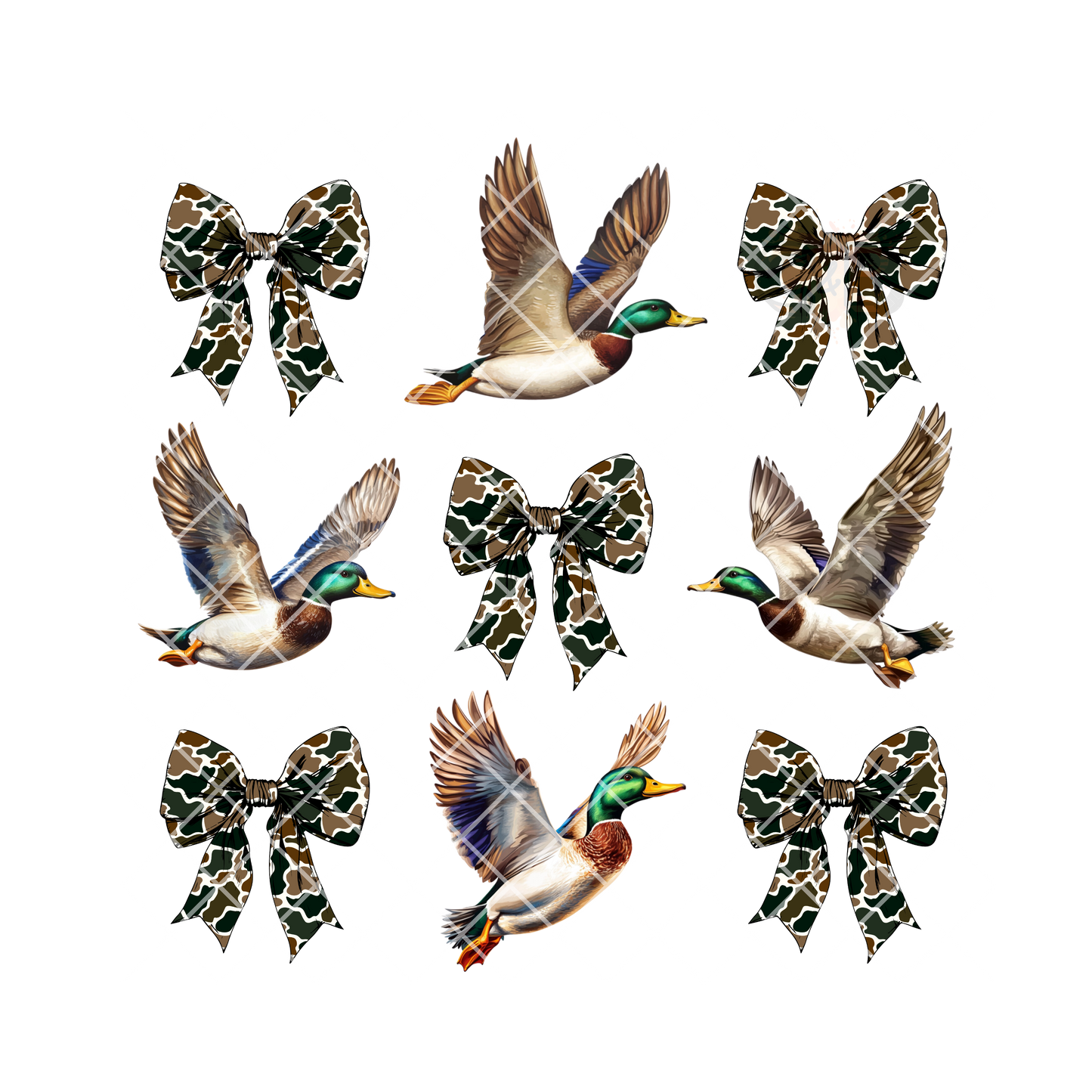 Camo bows with ducks PNG
