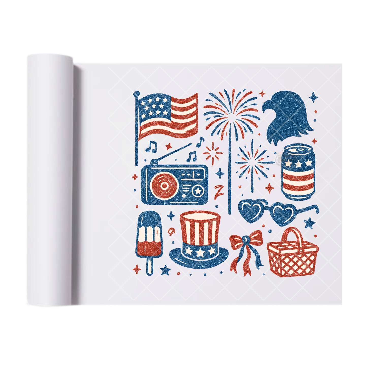 Star Spangled Summer - Direct Print Film Transfer for Trendy T-Shirts, Cotton, Polyester & Blends - High-Quality Print