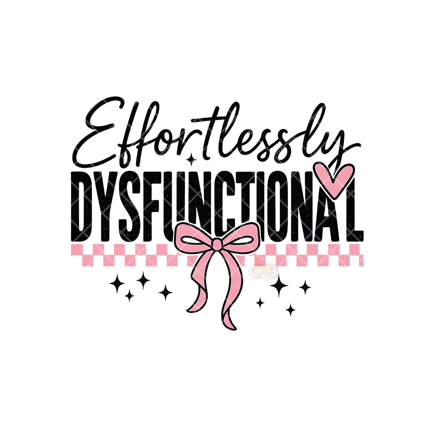 Effortlessly Dysfunctional Pink Bow PNG