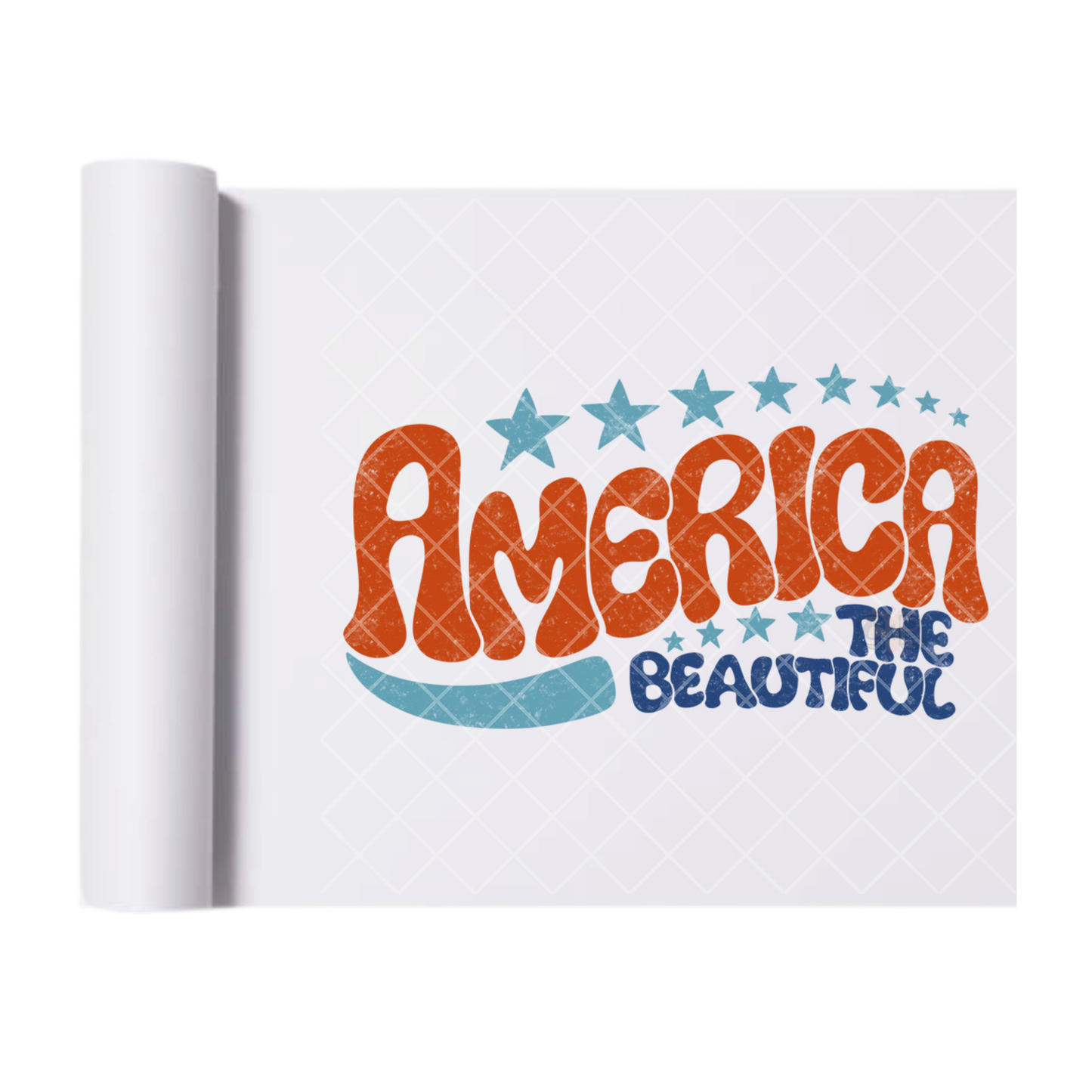 America The Beautiful - Direct Transfer Print, Ready To Press For T-Shirts, Cotton, Polyester & Blends - Tshirt Business Quality