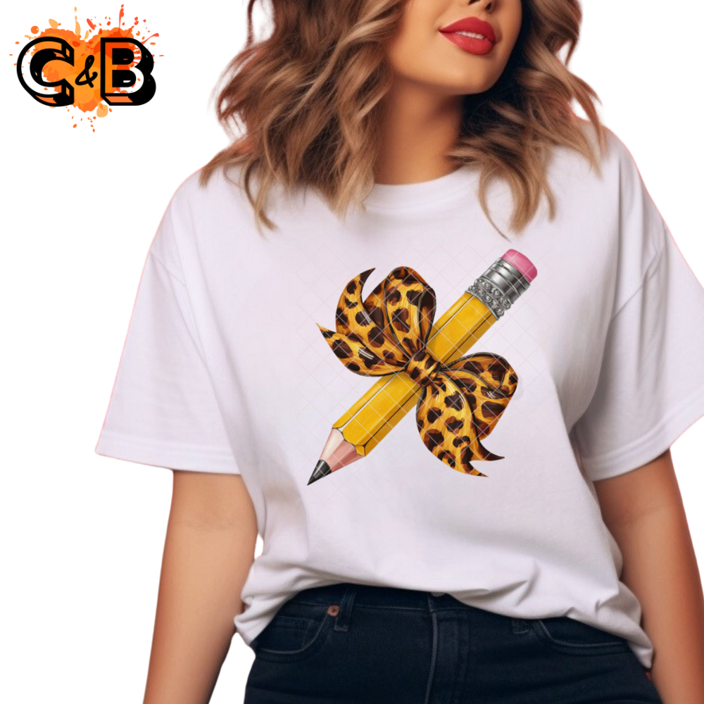 Pencil Leopard Bow PNG