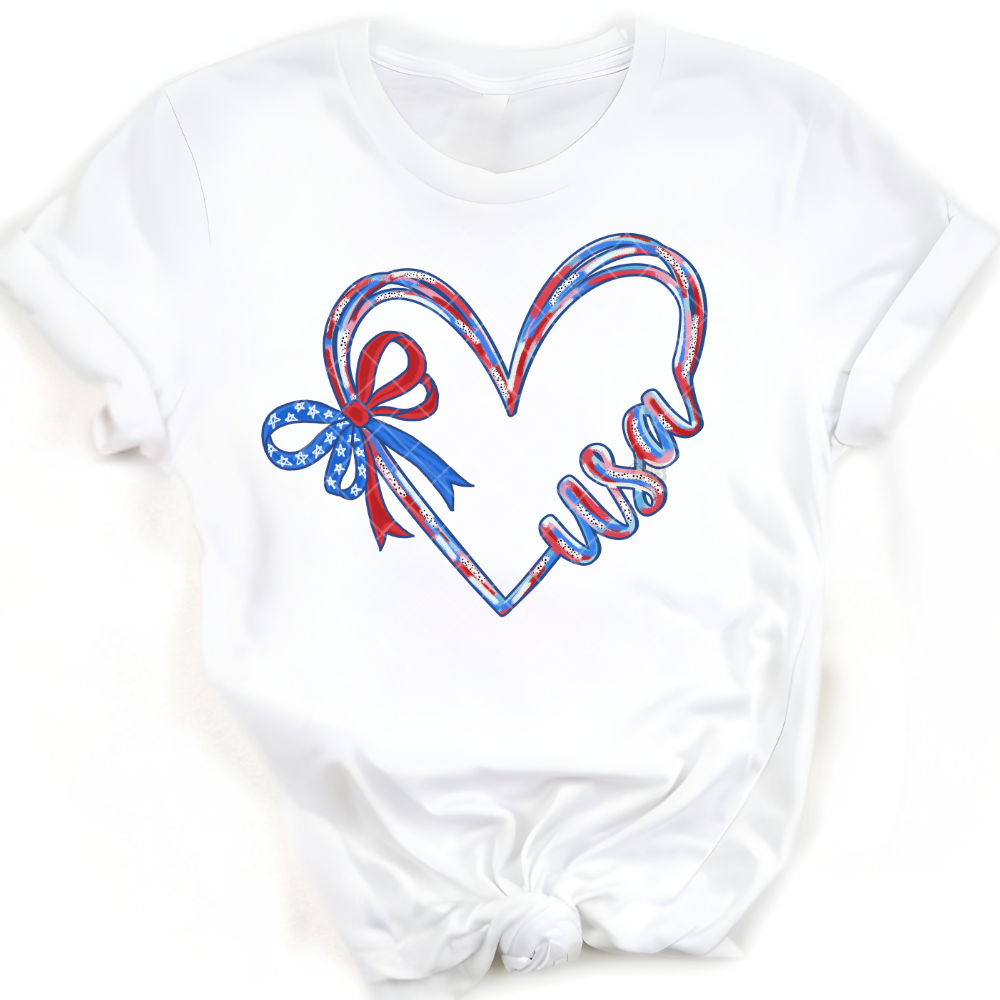 Heart Ribbon USA PNG