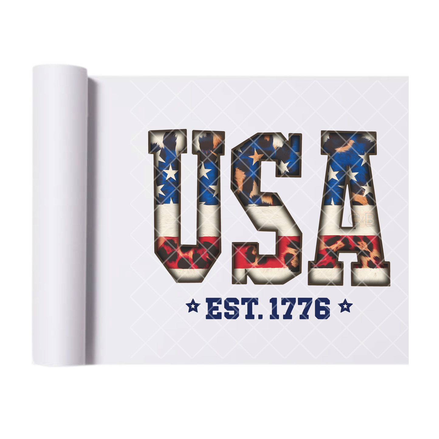 EST. 1776 USA - Direct Print Film Transfer for T-Shirts, Cotton, Polyester & Blends - High-Quality Print