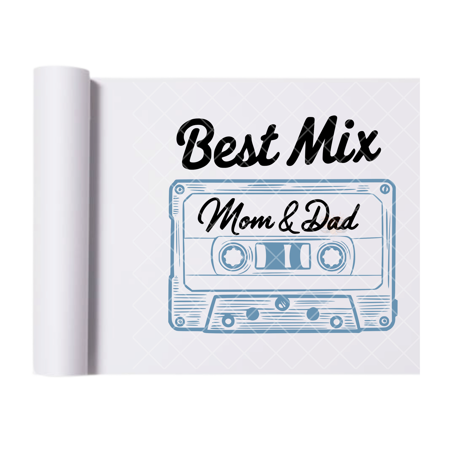 Mom And Dad Mix Tape - Direct Print Film Transfer for Trendy T-Shirts, Cotton, Polyester & Blends - High-Quality Print