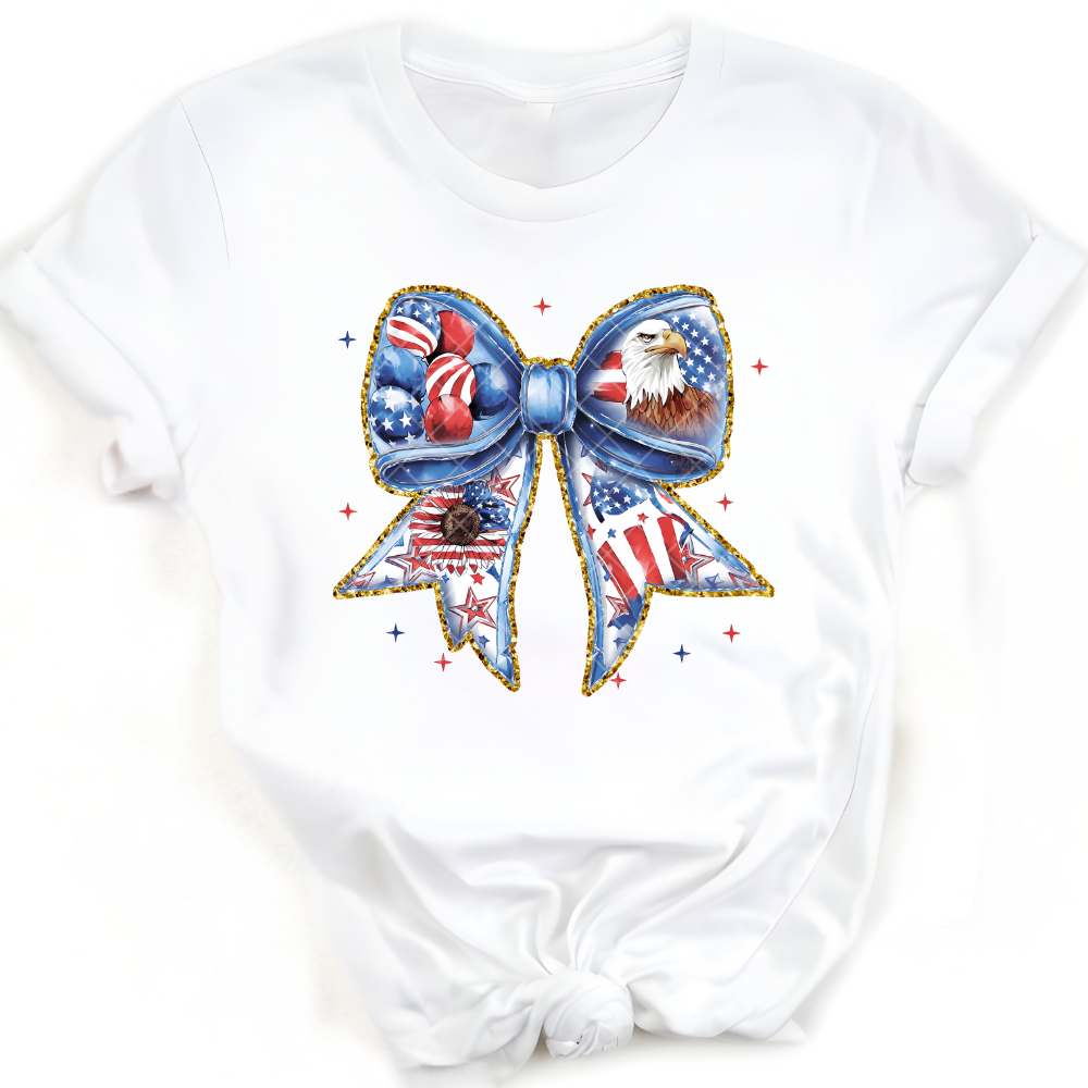 American Flag Eagle Bow PNG