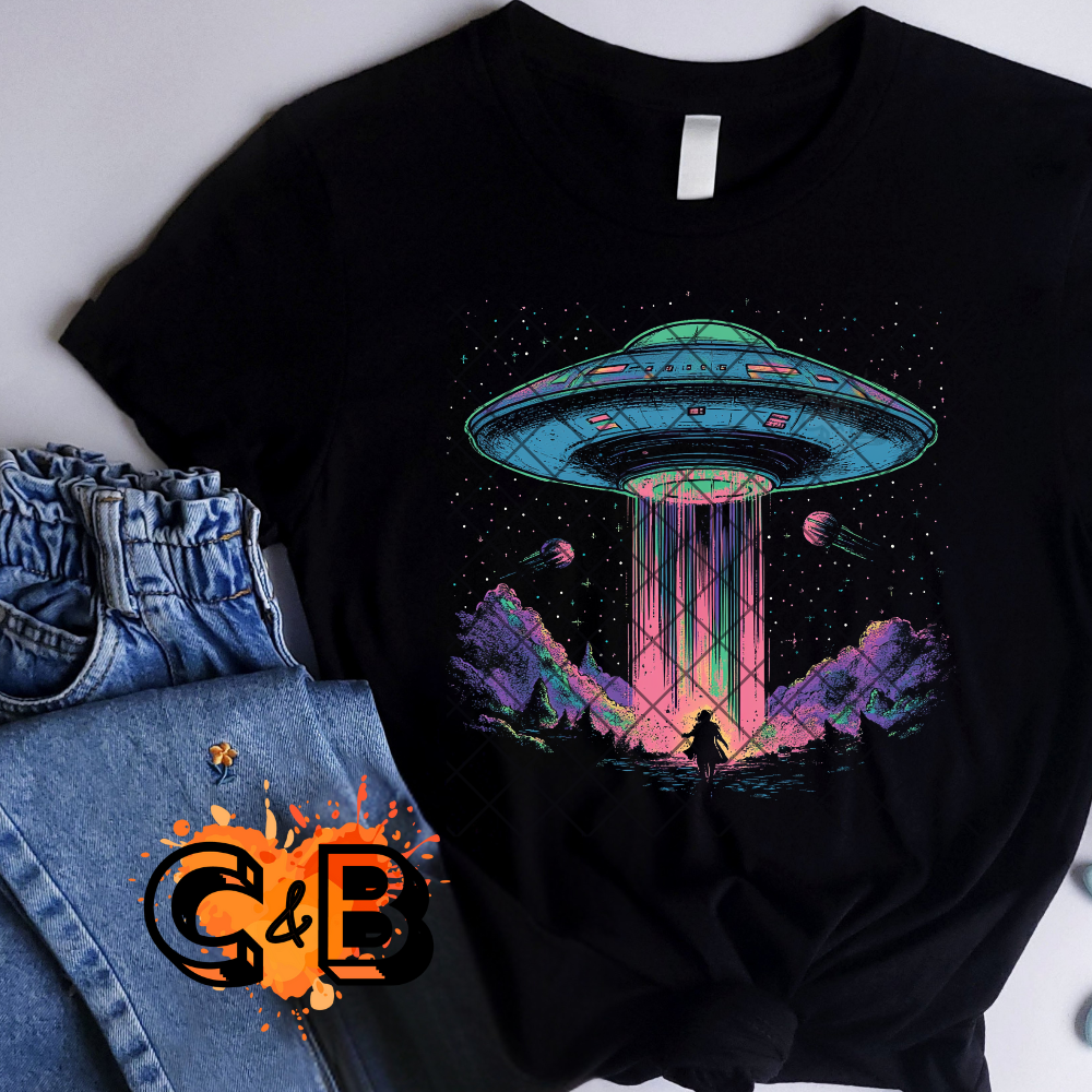 UFO comic book style graphic PNG