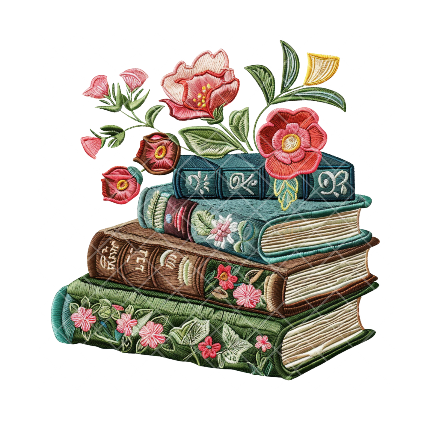 Embroidery Books And Floral PNG