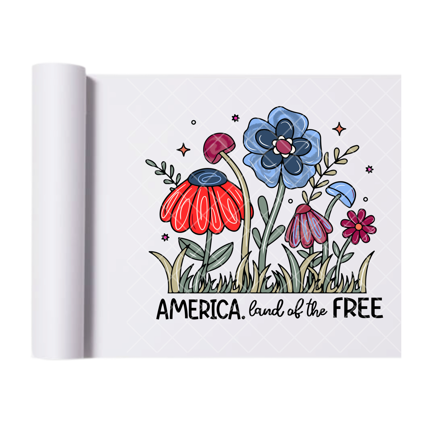 America Land Of The Free - Direct Print Film Transfer for Trendy T-Shirts, Cotton, Polyester & Blends - High-Quality Print