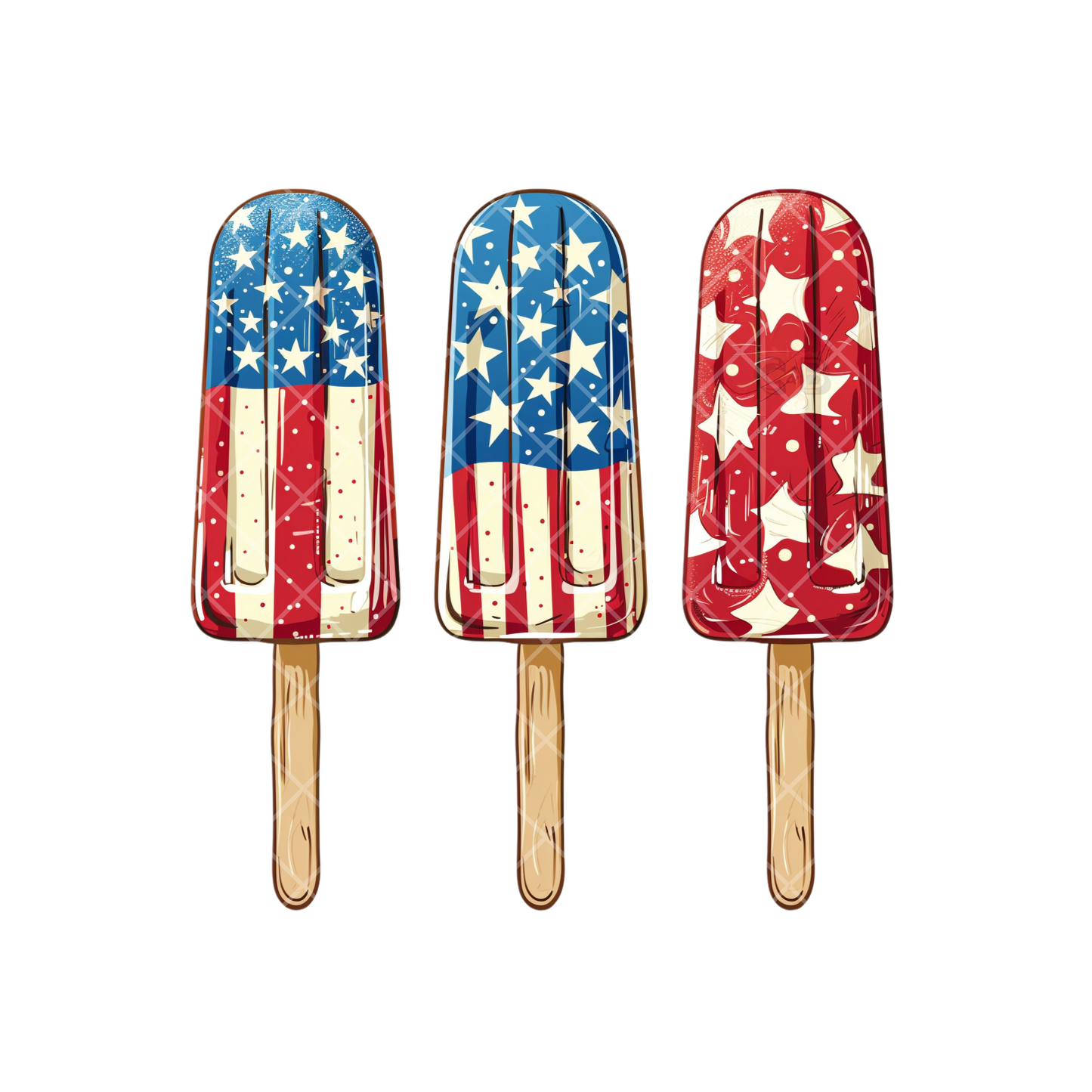 American Flag Popsicles PNG