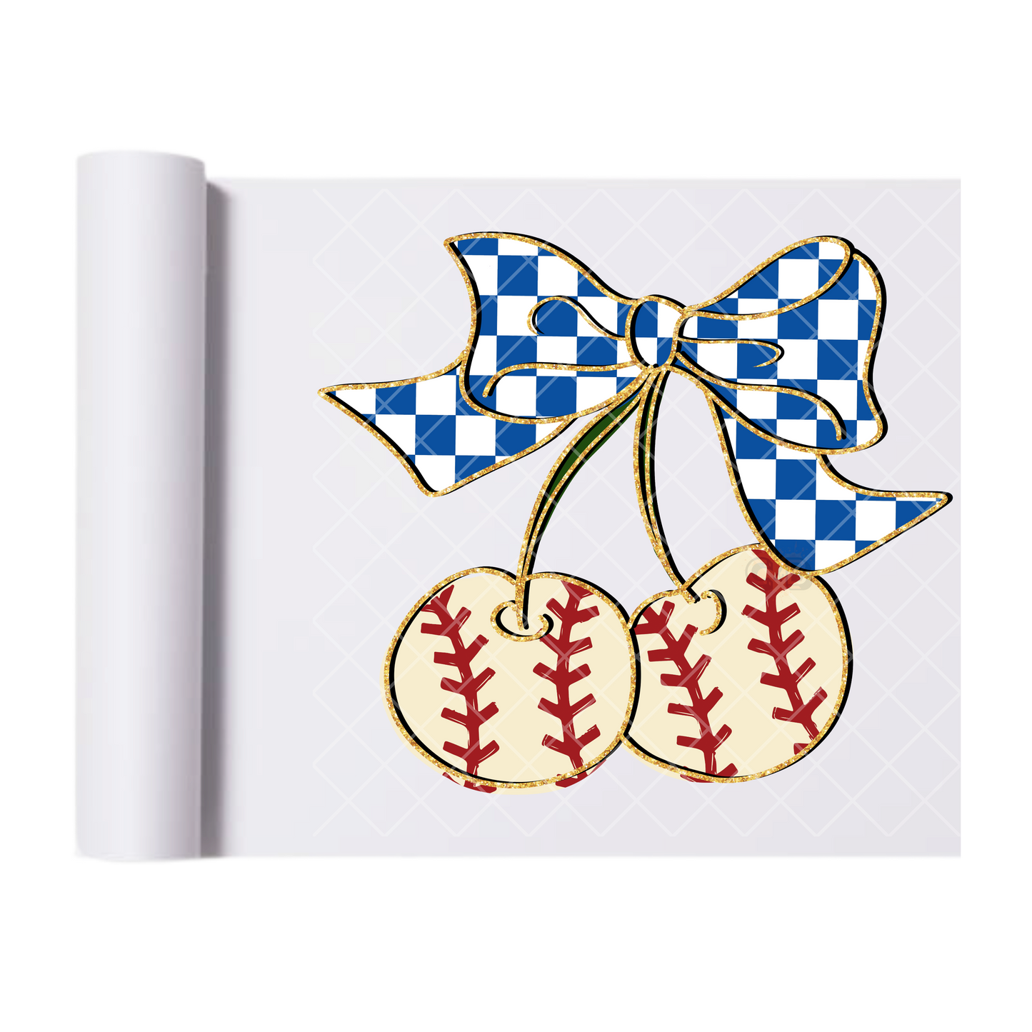 Baseball Cherrys - Direct Print Film Transfer for T-Shirts, Cotton, Polyester & Blends - High-Quality Print