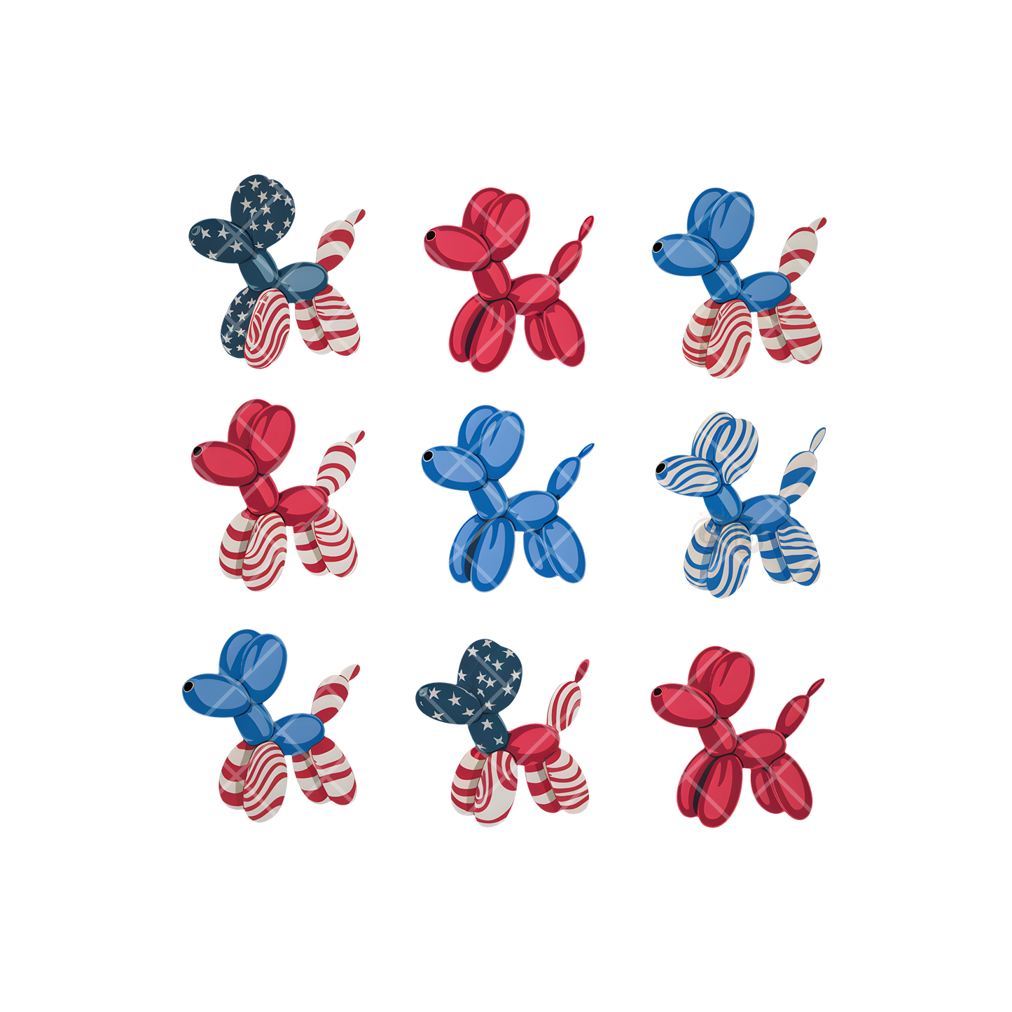 Balloon Dog American Flag PNG