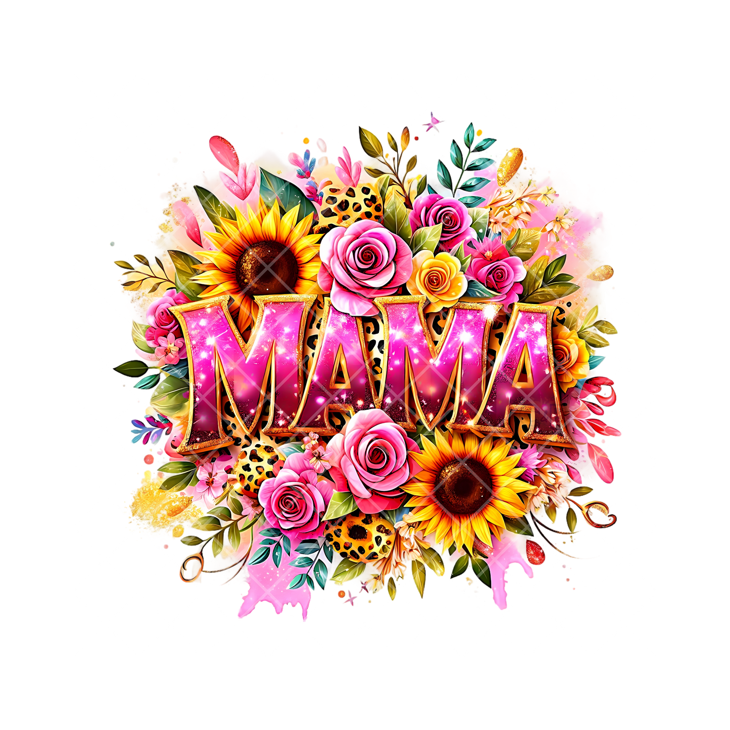 Vibrant Mama With Sunflowers PNG