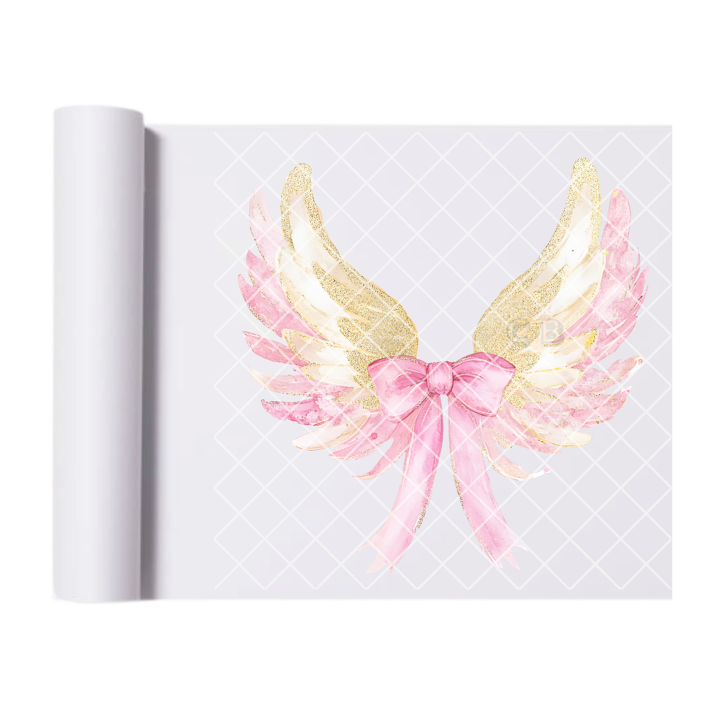 Pink Bow With Wings - Direct Print Film Transfer for T-Shirts, Cotton, Polyester & Blends - High-Quality DTF Print