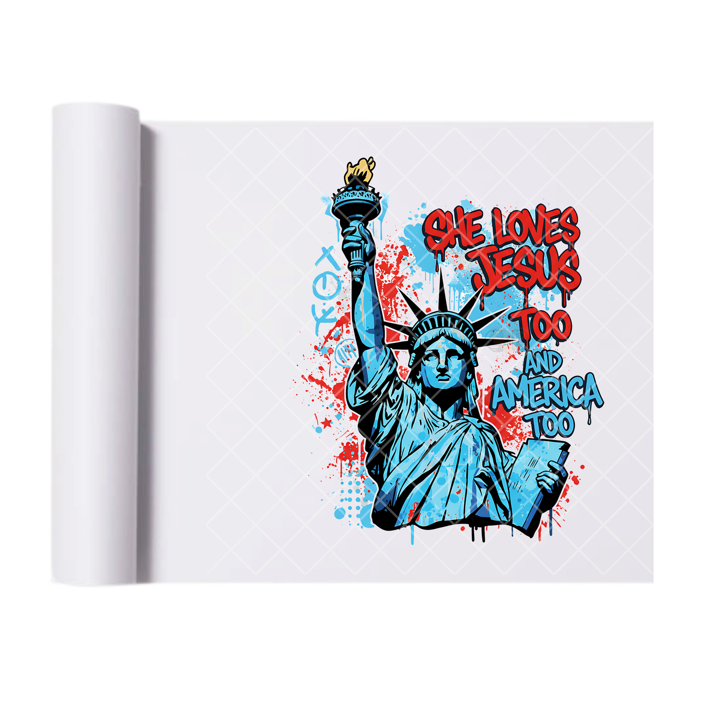 God Love Jesus And America - Direct Print Film Transfer for Trendy T-Shirts, Cotton, Polyester & Blends - High-Quality Print