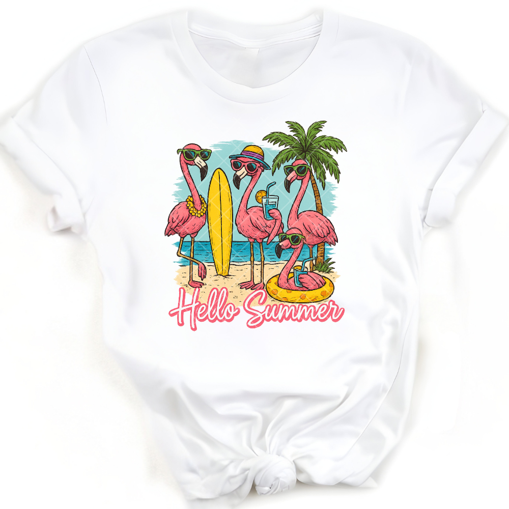 Hello Summer Flamingo PNG