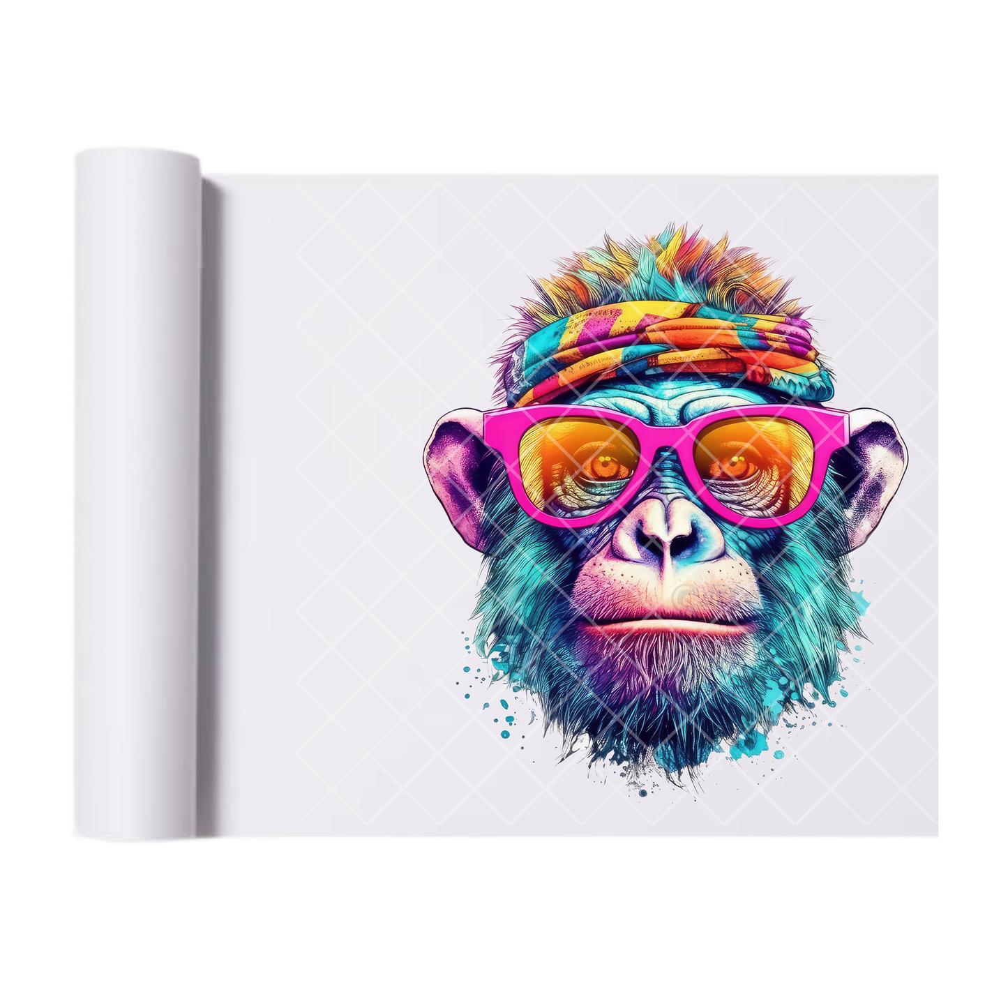 HD Cool Blue Ape - Direct Print Film Transfer for Trendy T-Shirts, Cotton, Polyester & Blends - High-Quality Print