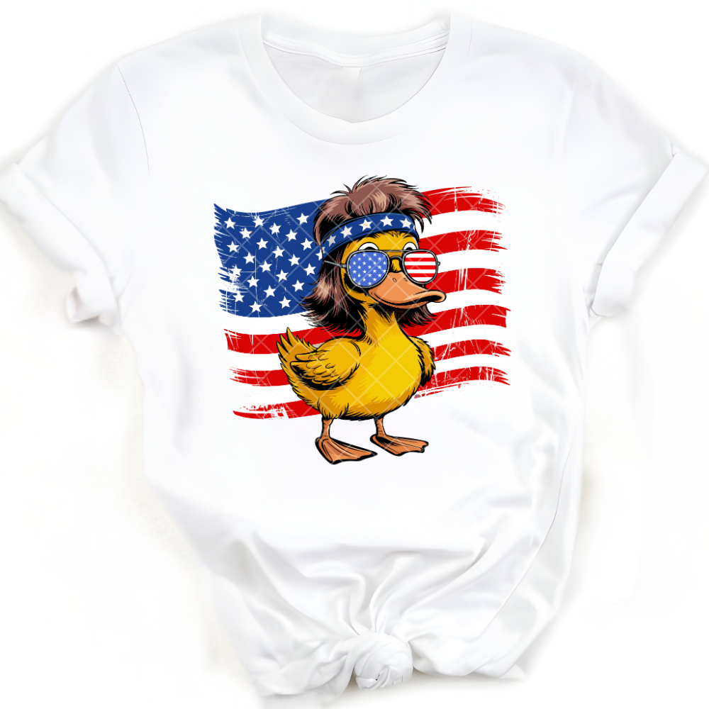 Patriot Duck Mullet Flag PNG