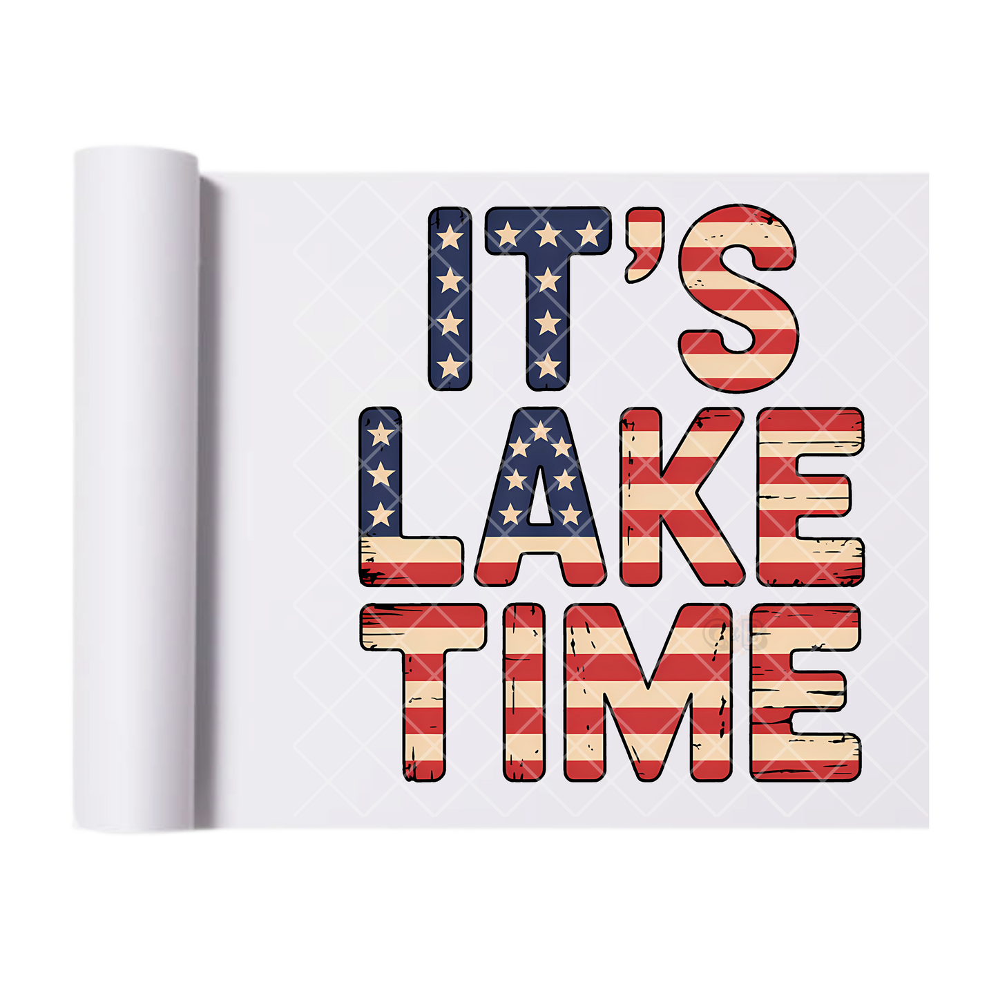 It’s Lake Time America - Direct Print Film Transfer for Trendy T-Shirts, Cotton, Polyester & Blends - High-Quality Print
