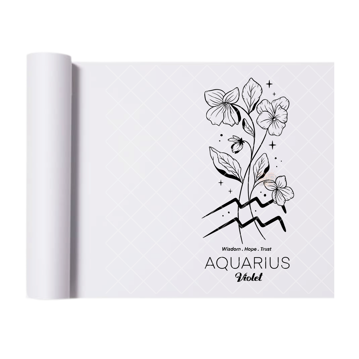 Aquarius Violet - Direct Print Film Transfer for T-Shirts, Cotton, Polyester & Blends - High-Quality Print