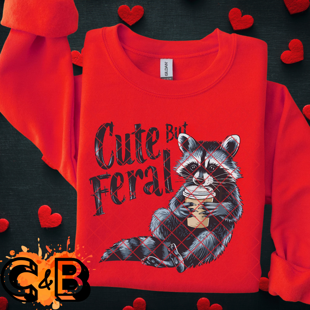 Cute raccoon coffee PNG