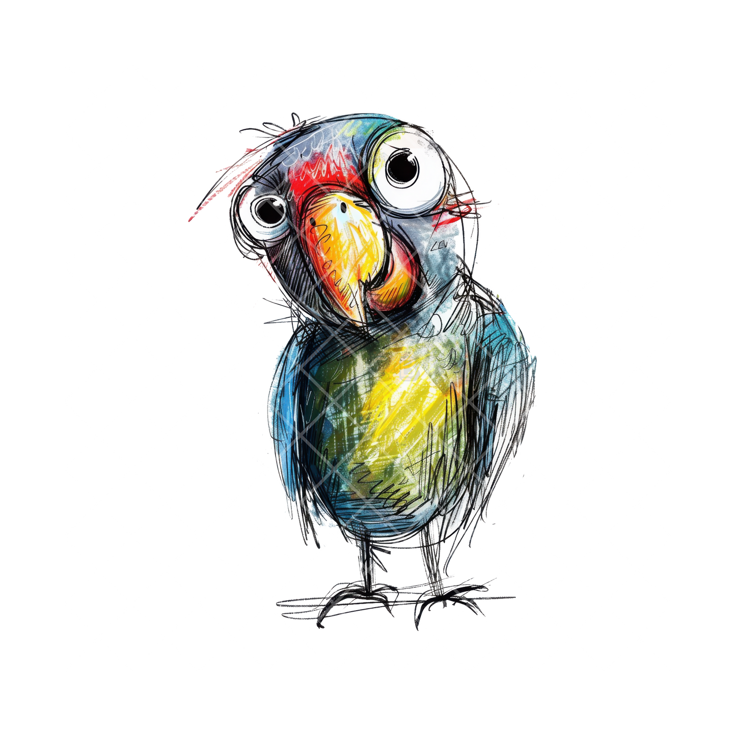 Bird Sketch Art Painting PNG