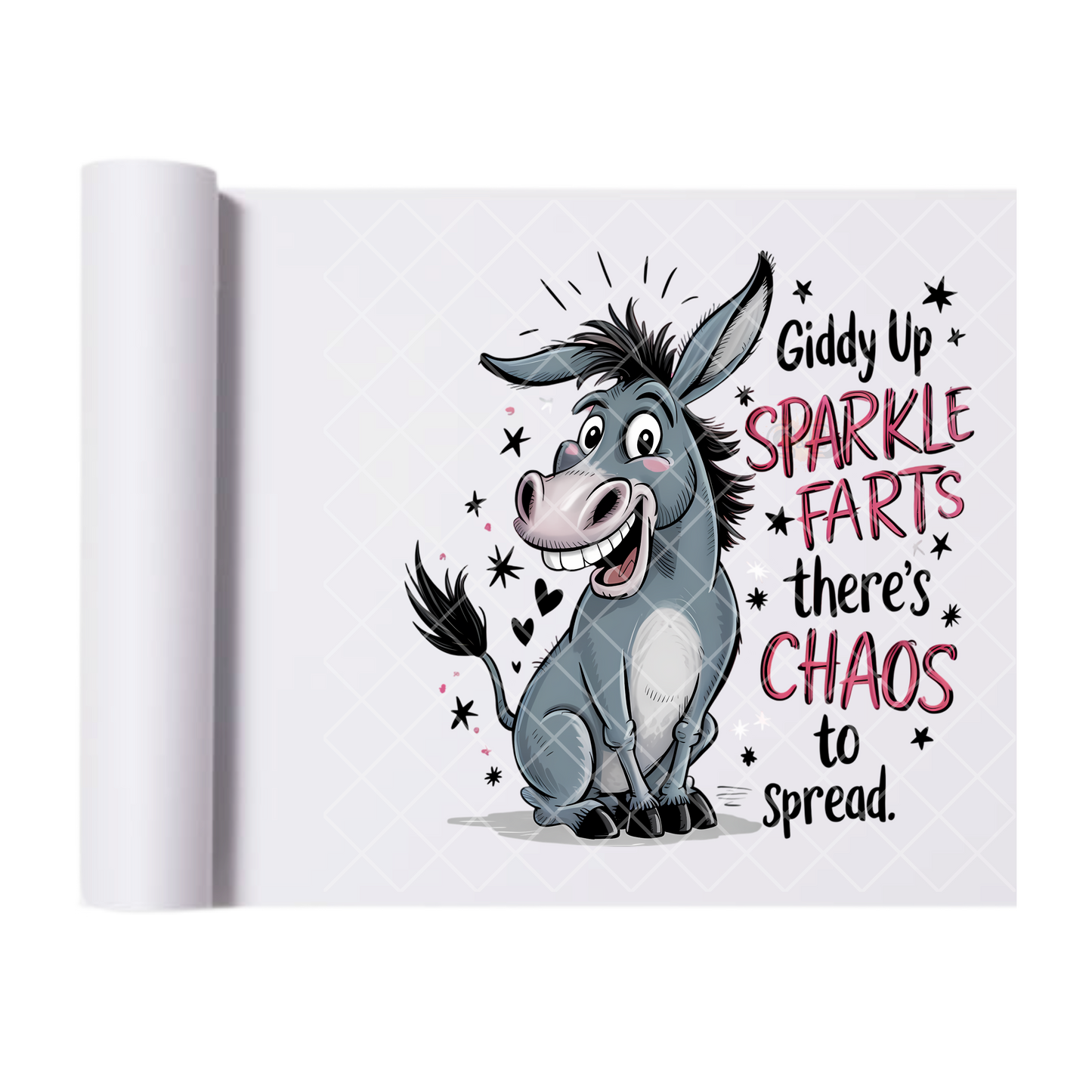 Giddy Up Sparkle - Direct Print Film Transfer for T-Shirts, Cotton, Polyester & Blends - High-Quality Print
