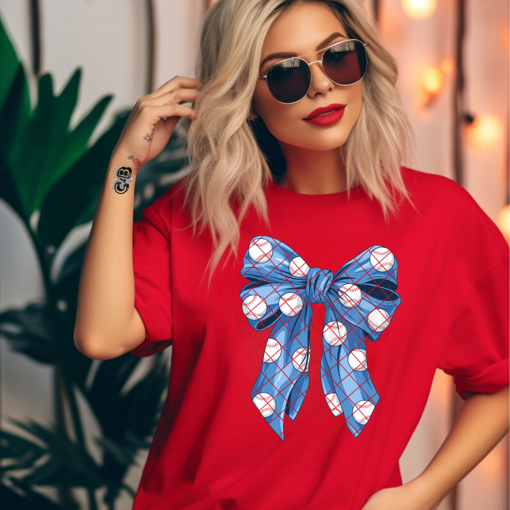 Baseball bow blue PNG