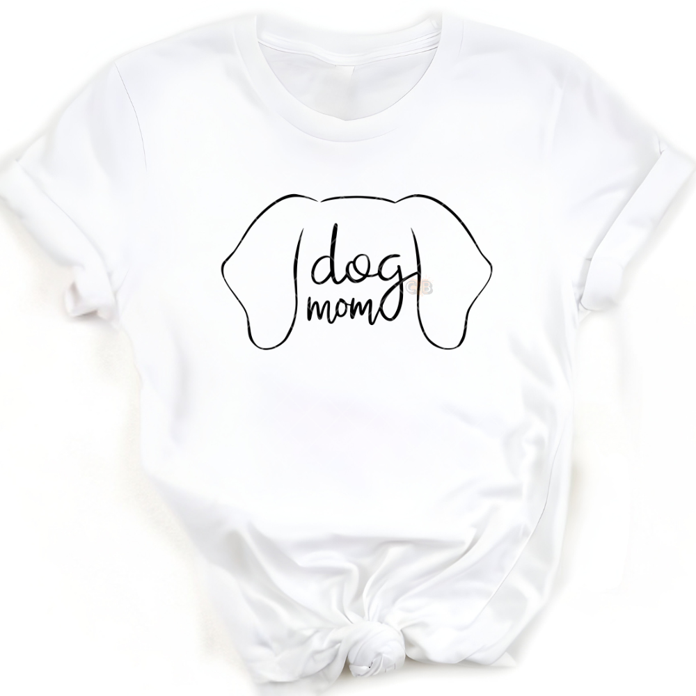 Dog Mom - Direct Print Film Transfer for T-Shirts, Cotton, Polyester & Blends - High-Quality Print