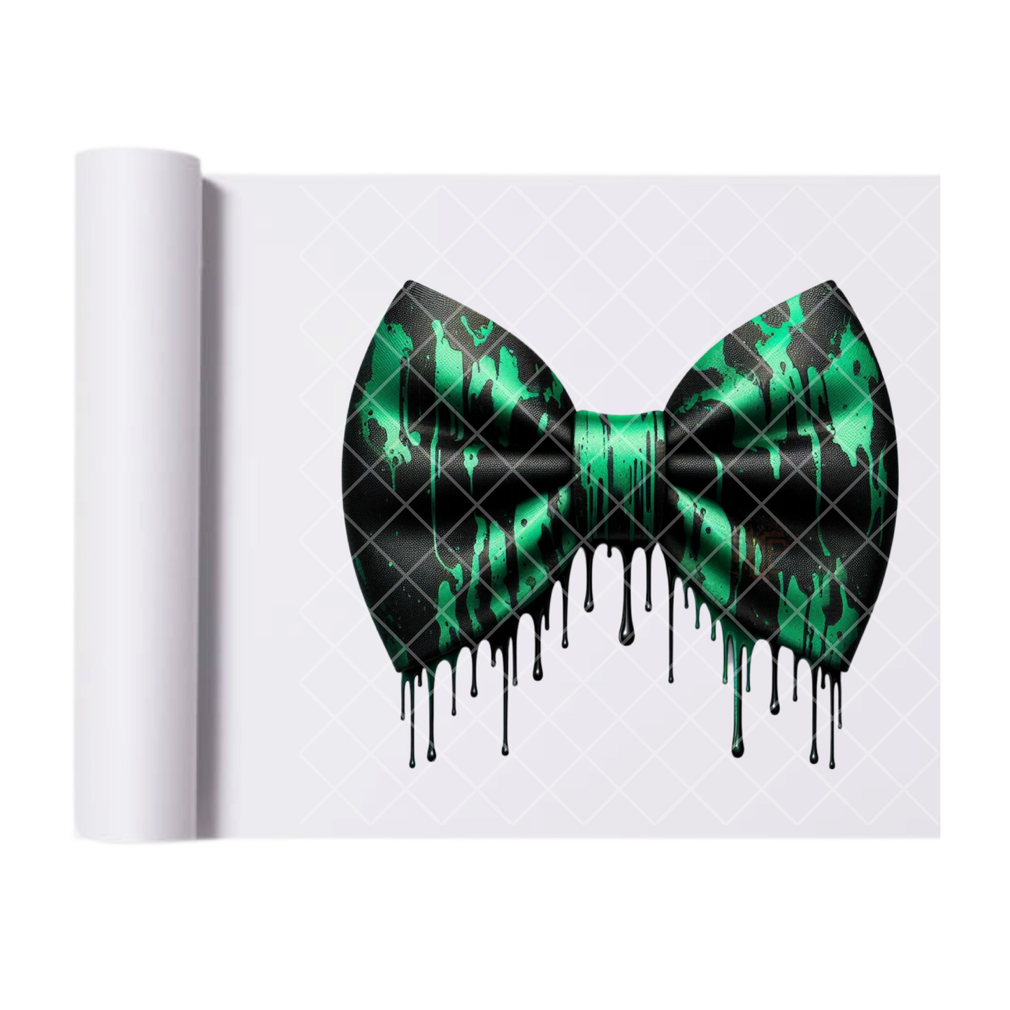Dripping Patrick’s Day Bow - Direct Print Film Transfer for T-Shirts, Cotton, Polyester & Blends - High-Quality DTF Print
