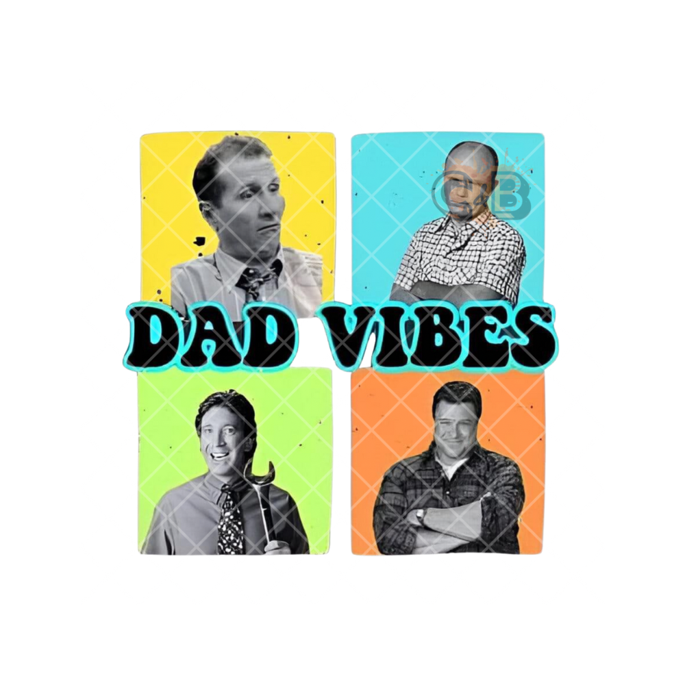 Dad Vibes Multi-Color Tile PNG