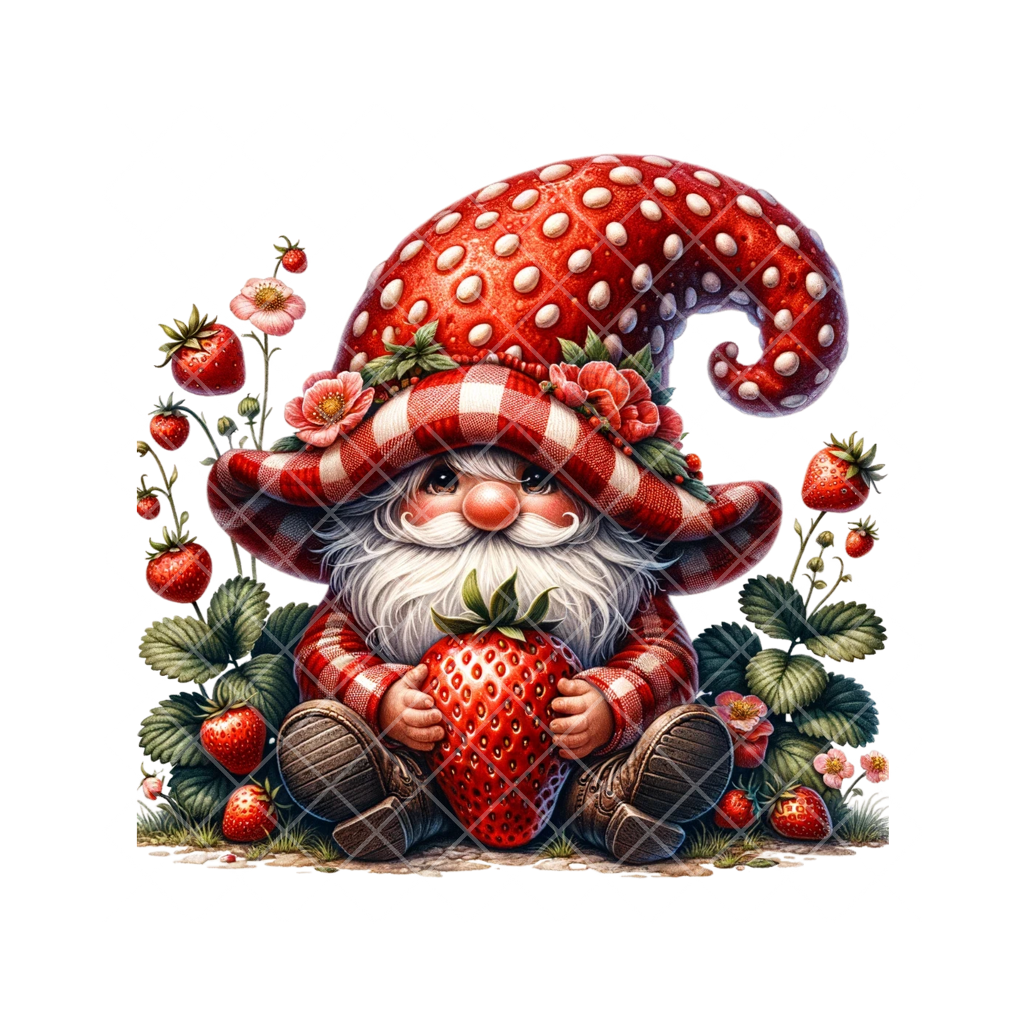 Strawberry Themed Gnome PNG