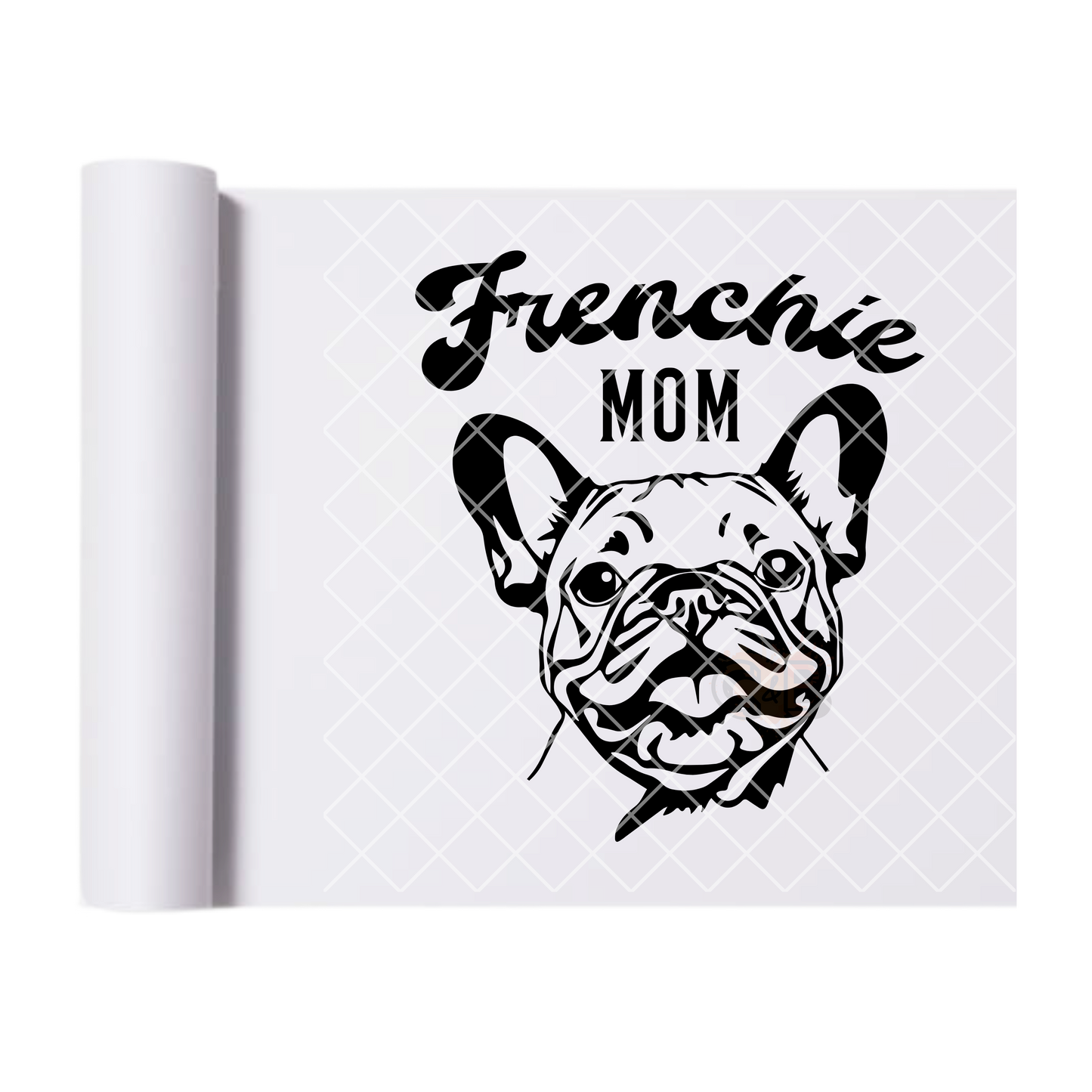 Frenchie mom black stencil DTF film t shirt transfer