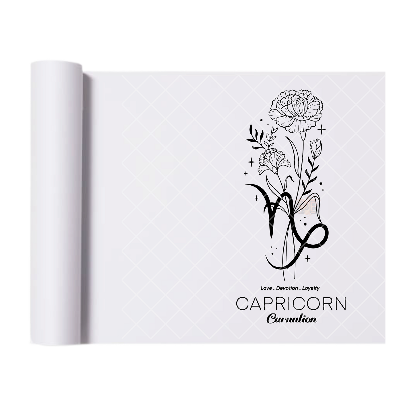 Capricorn Carnation - Direct Print Film Transfer for T-Shirts, Cotton, Polyester & Blends - High-Quality Print