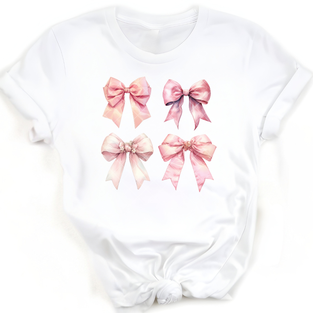 4 Pink Bows PNG