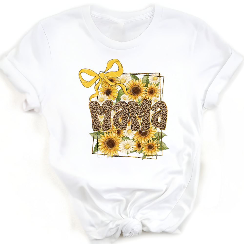 Mama Sunflower Yellow Ribbon PNG