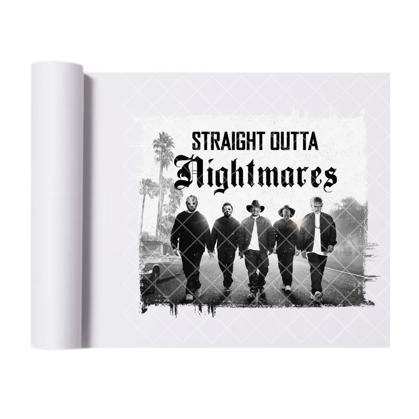 Straight Out Of Nightmares - Ready To Press Print Transfer for Apparel, Cotton, Polyester & Blends - High-Quality Print- Commercial Grade