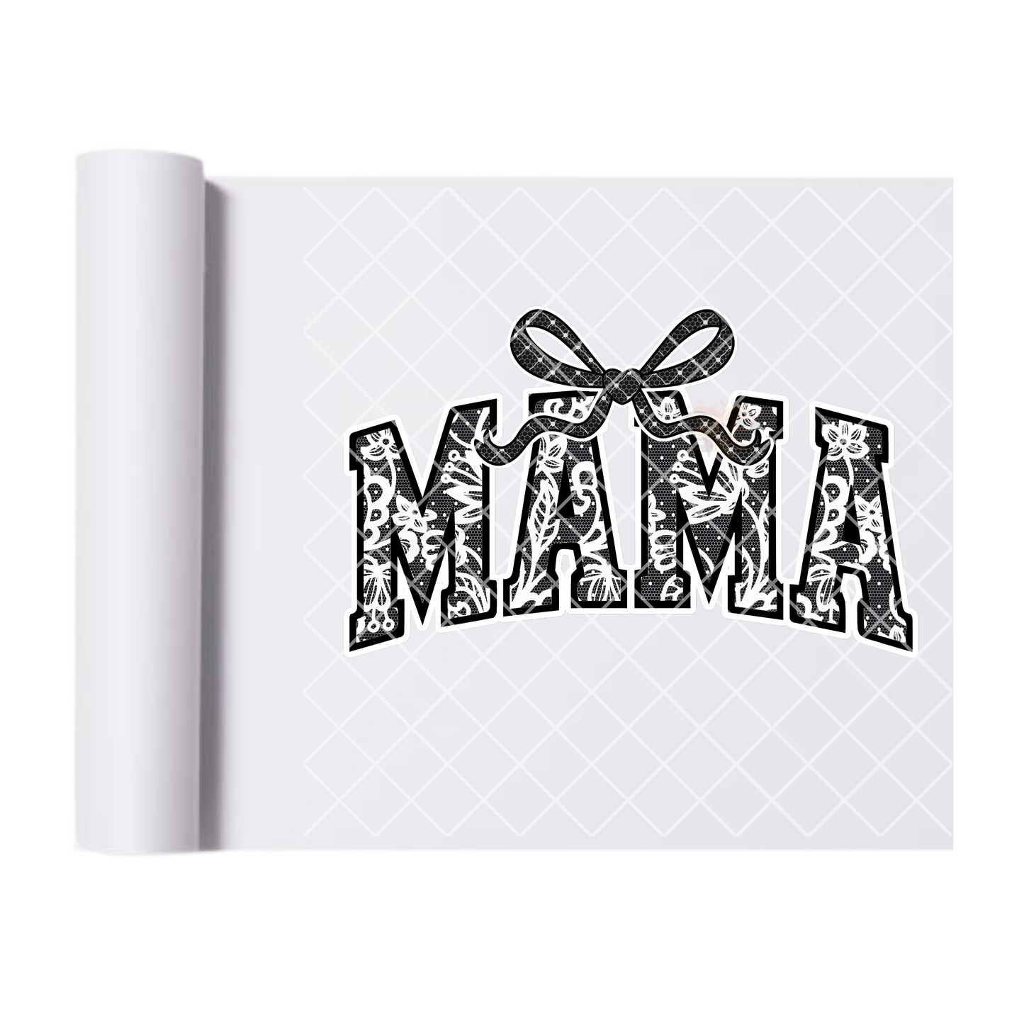 Mama Black and White Ornate - Direct Print Film Transfer for T-Shirts, Cotton, Polyester & Blends - High-Quality DTF Print